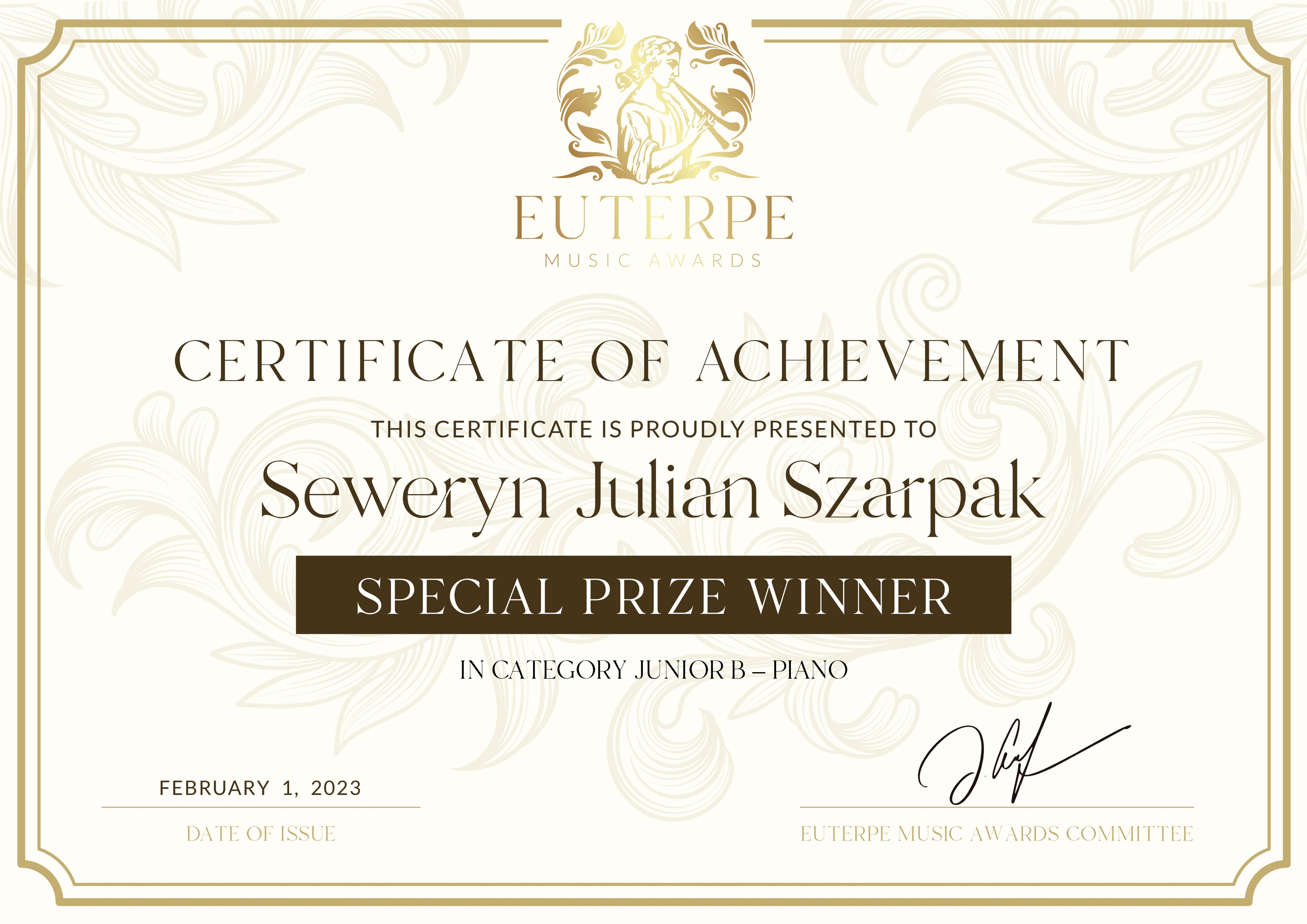 Seweryn Szarpak - dyplom