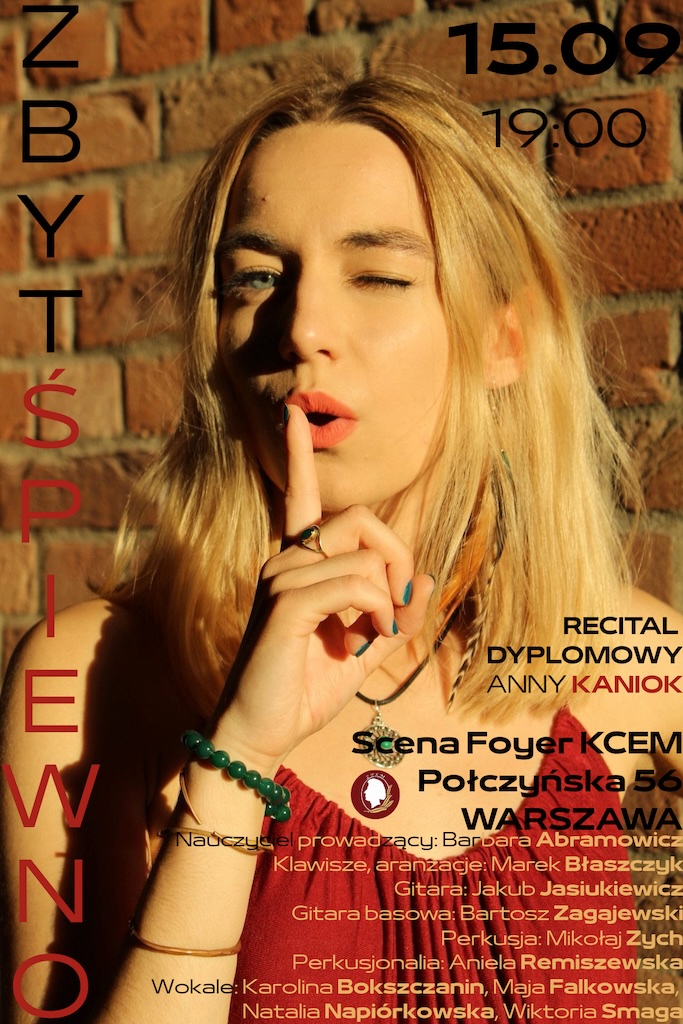 Recital dyplomowy - Anna Kaniok - Sekcja Wokalno-Estradowa, 15 września 2025 r.