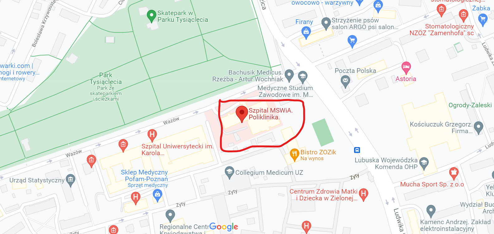 Lokalizacja Polikliniki 