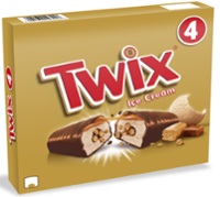 TWIX ice cream bar 34.2g - 4-pack box 