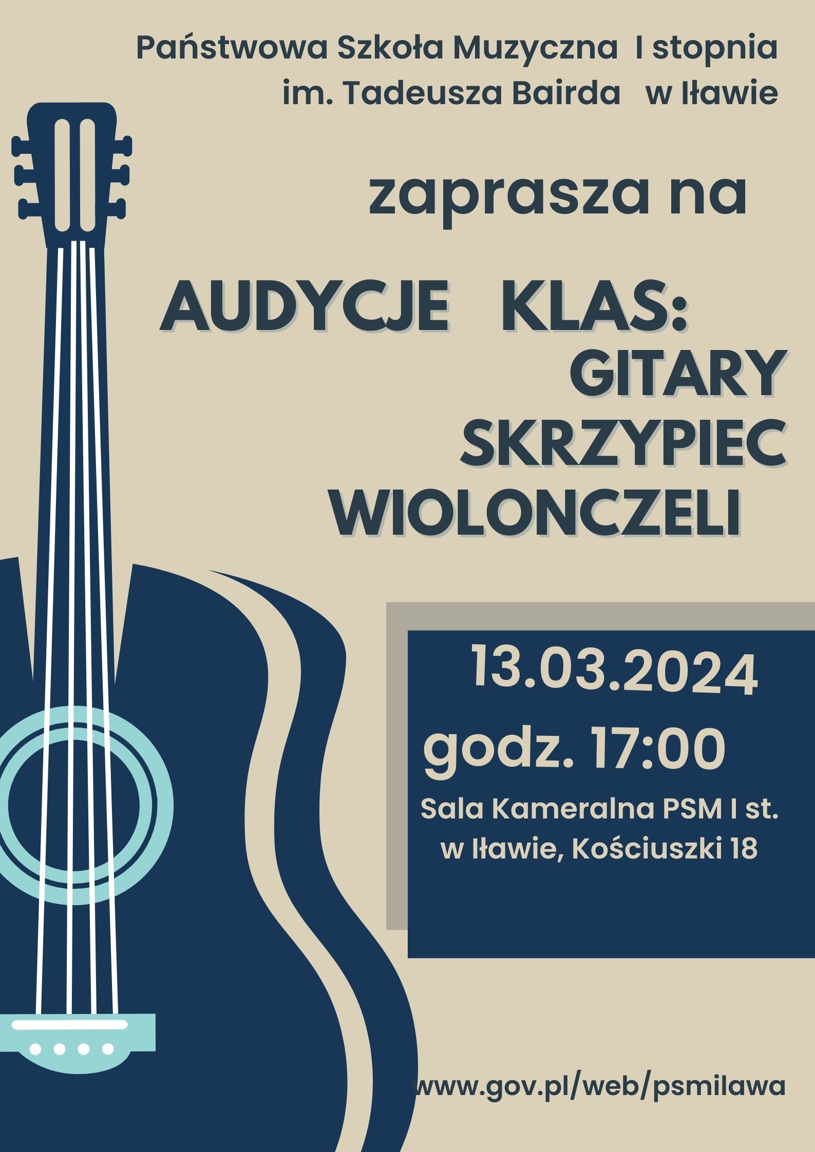 Audycje klas gitary skrzypiec i wiolonczeli