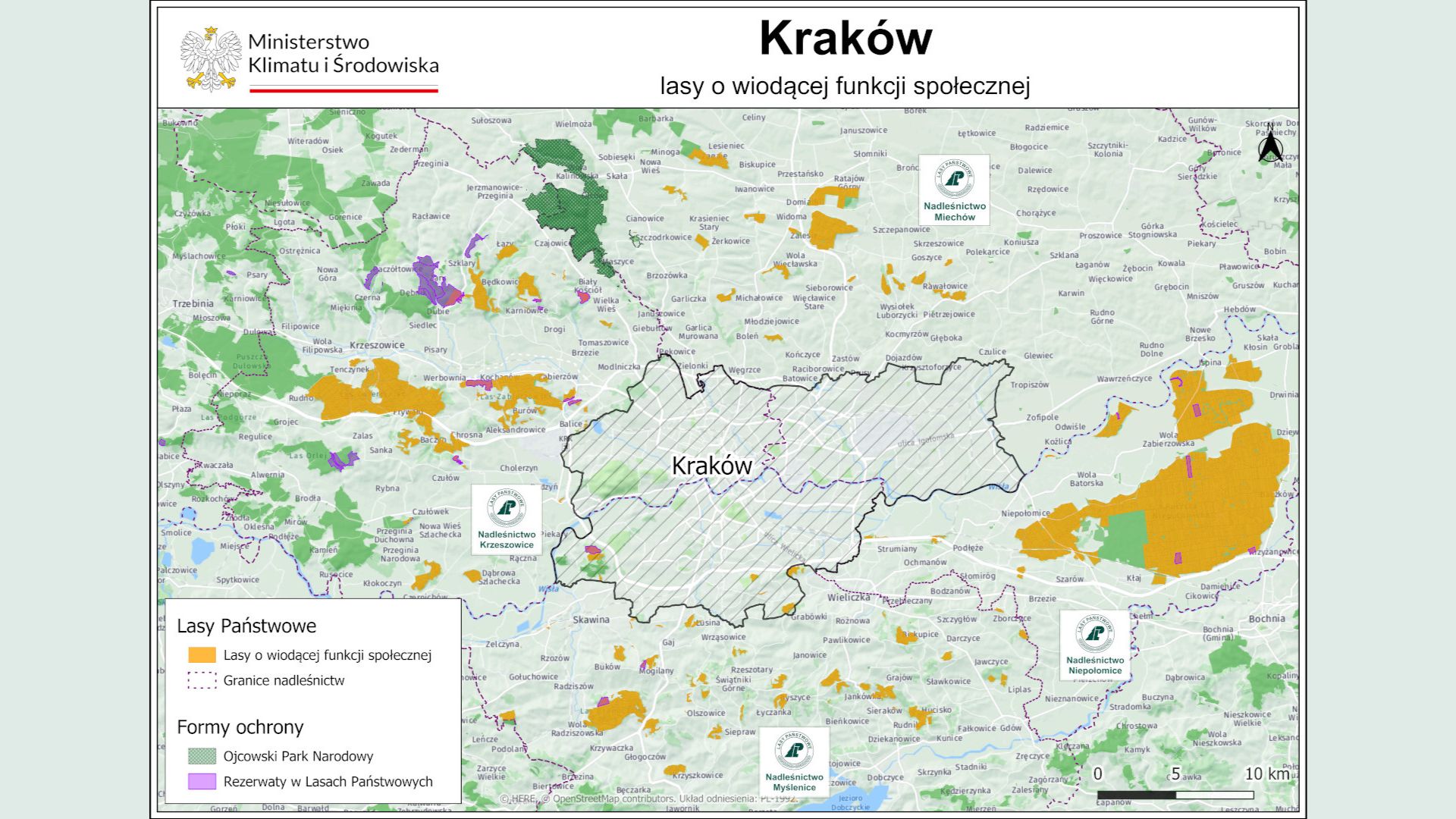 mapa lasy społeczne Kraków