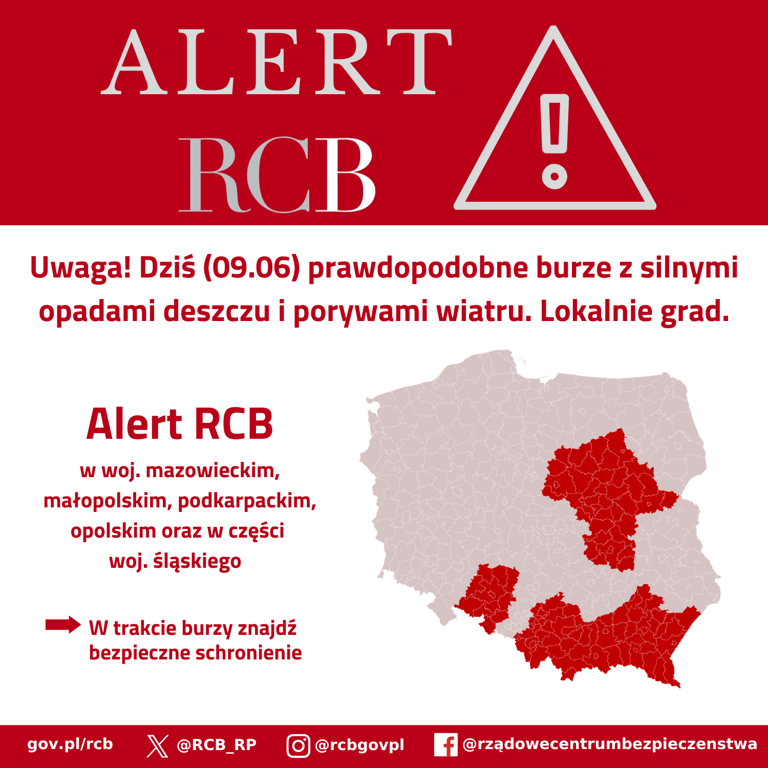 Alert RCB 9 czerwca 