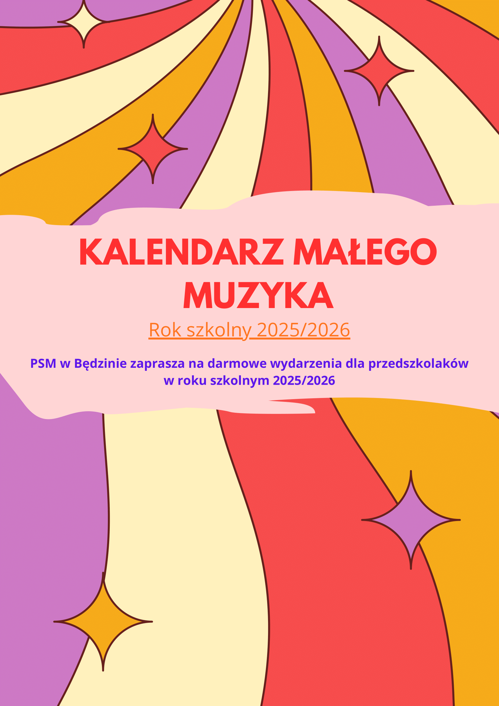 kolorowy plakat, na środku opis