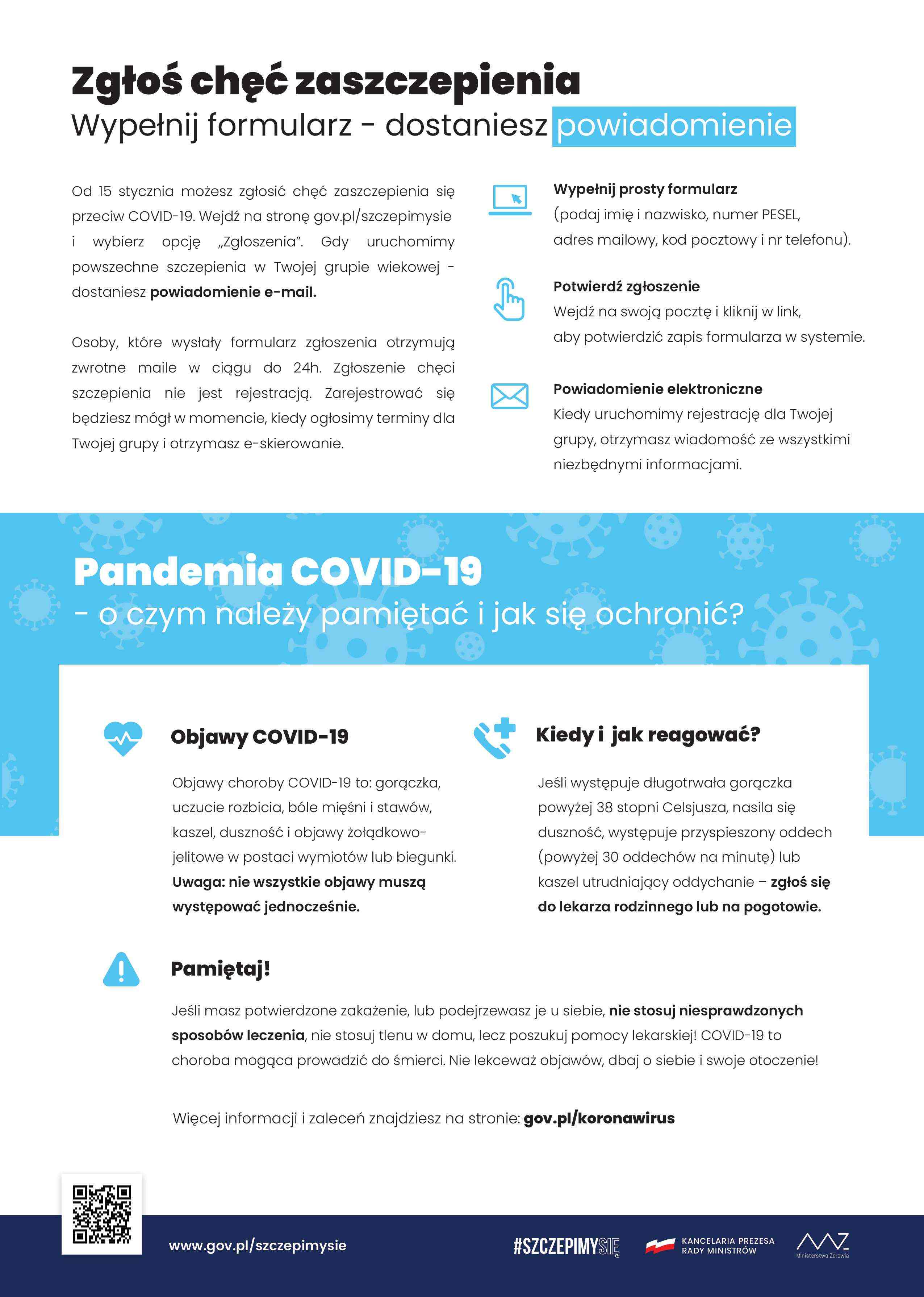 Ulotka informacyjna z treścią.