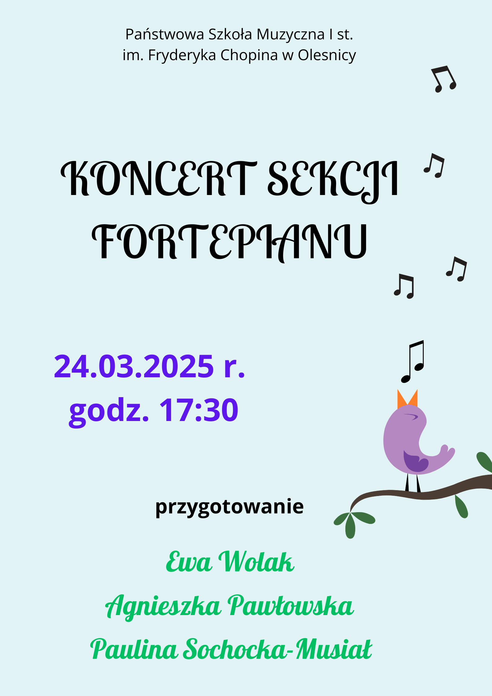 koncert sekcji fortepianu