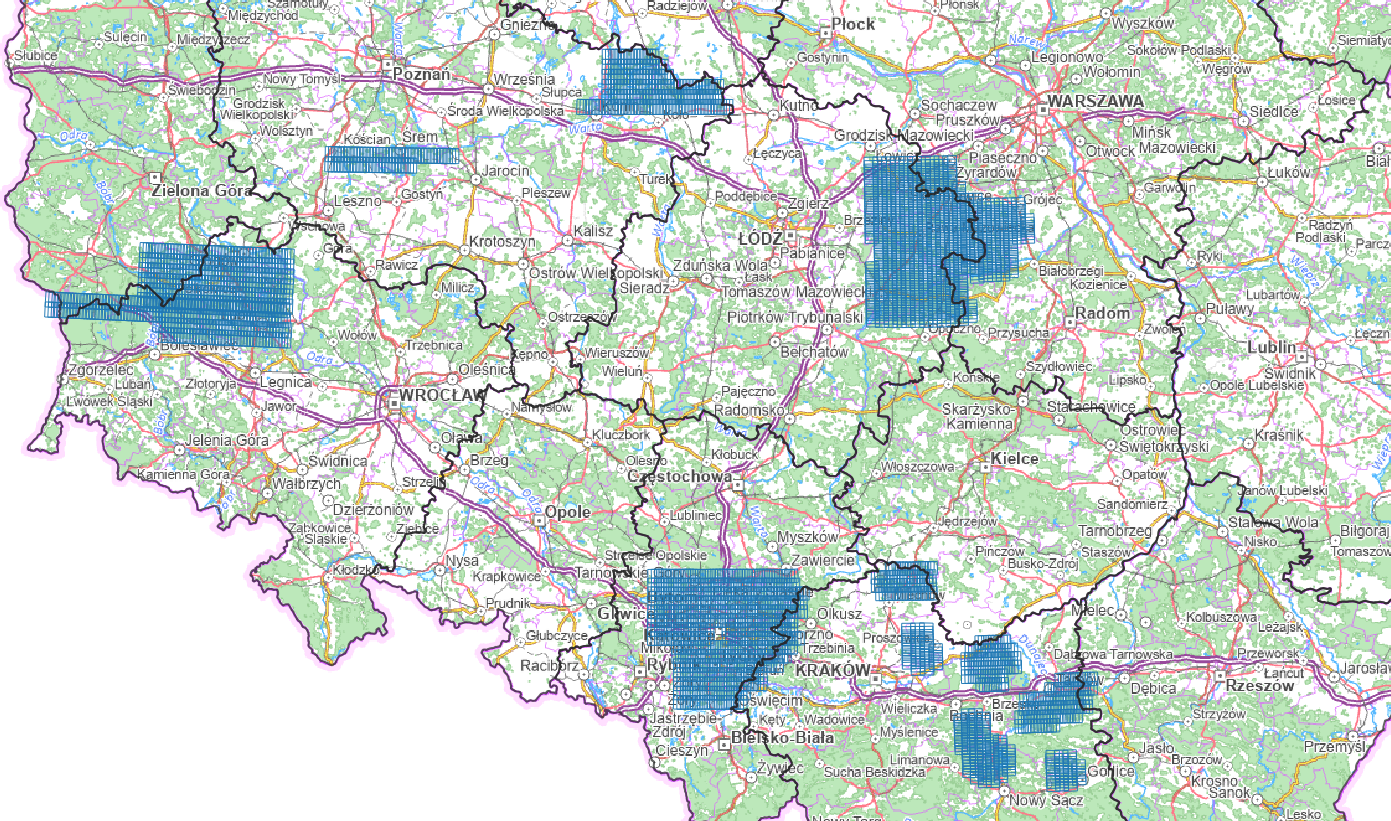 Ilustracja przedstawia zrzut ekranu z zasięgiem nowo przyjętych danych