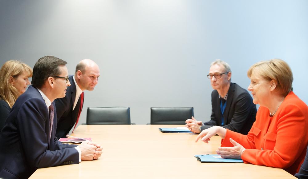 Premier Mateusz Morawiecki i kanclerz Angela Merkel.