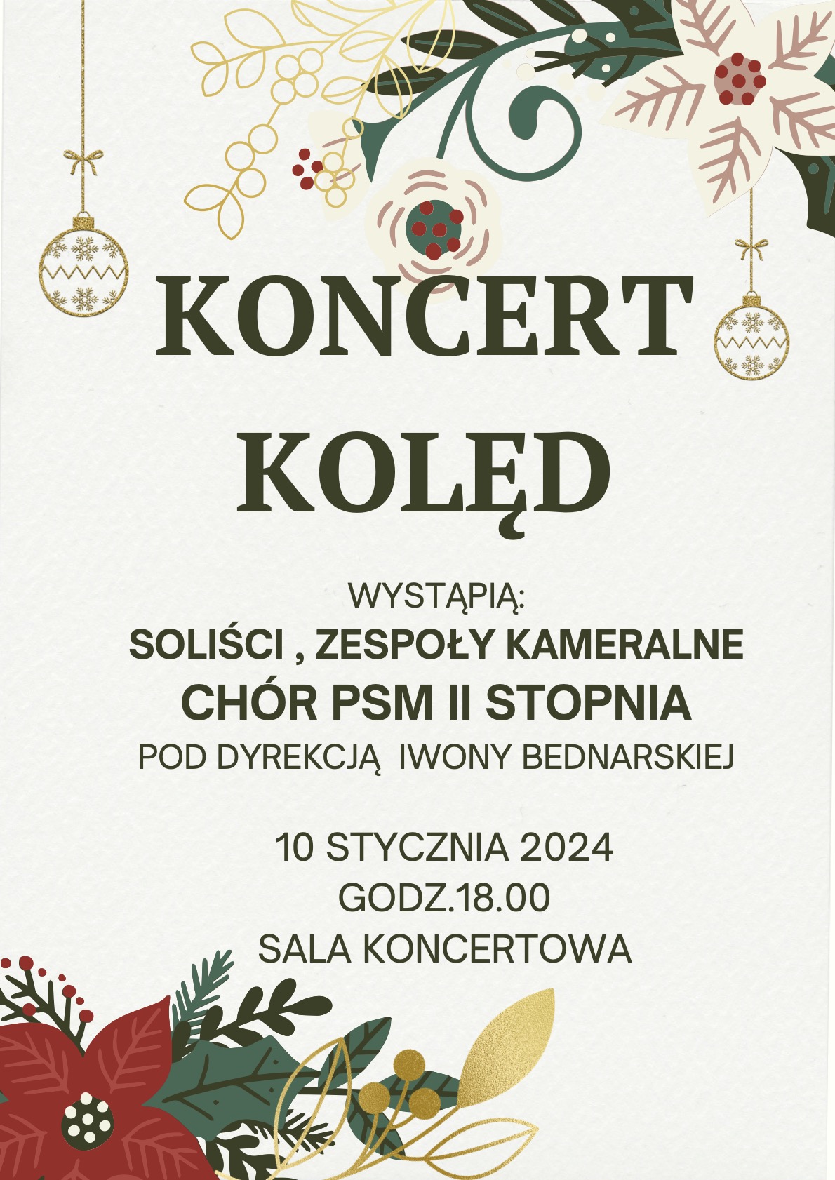 Plakat koncert kolęd