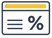 grafika w kształcie kwadratu z symbolem %