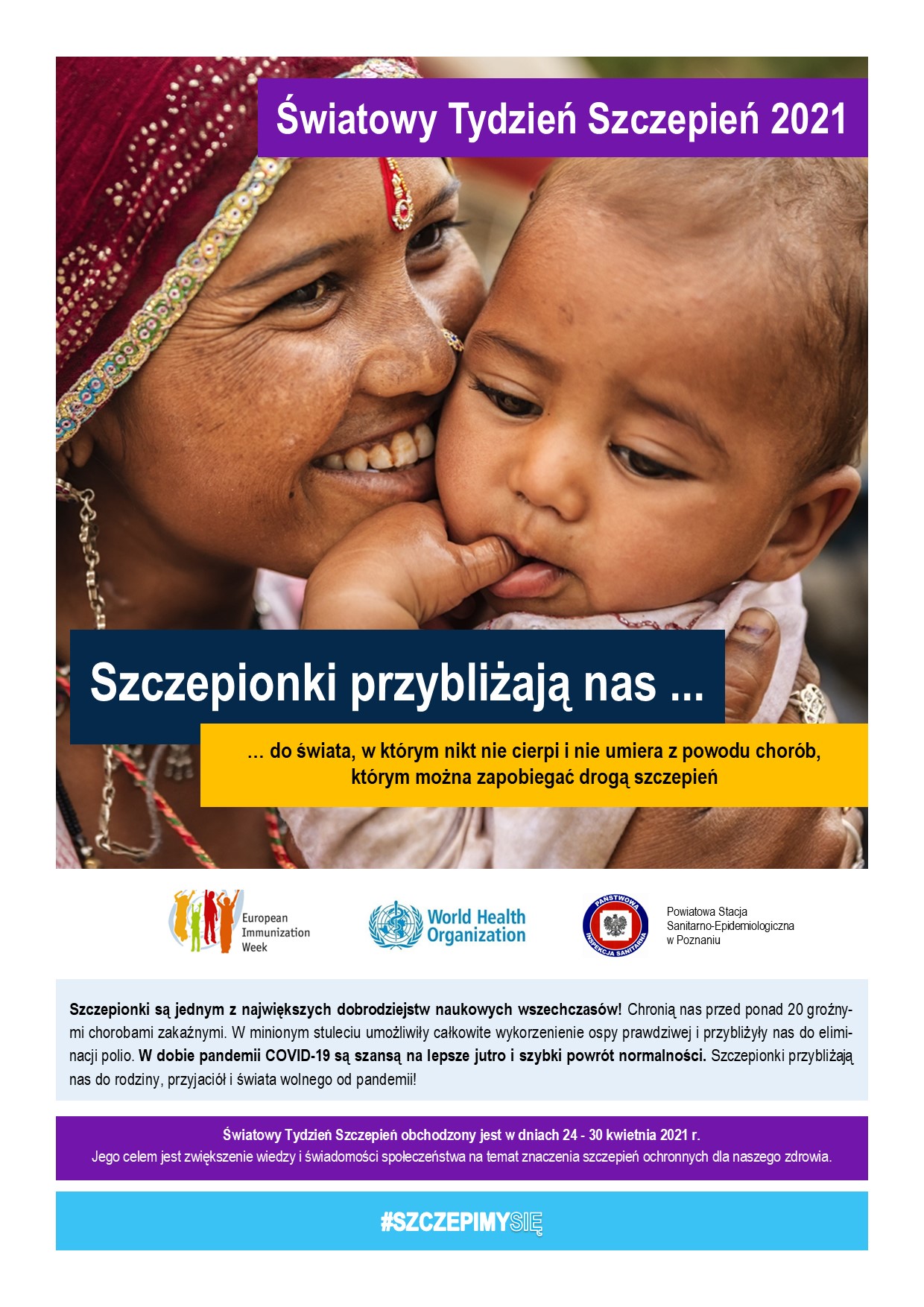 Ulotka - Światowy Tydzień Szczepień 2021