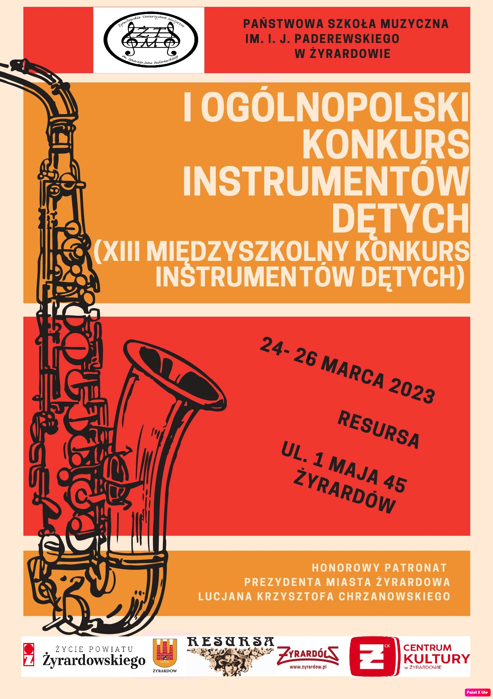 Plakat konkurs instrumentow detych
