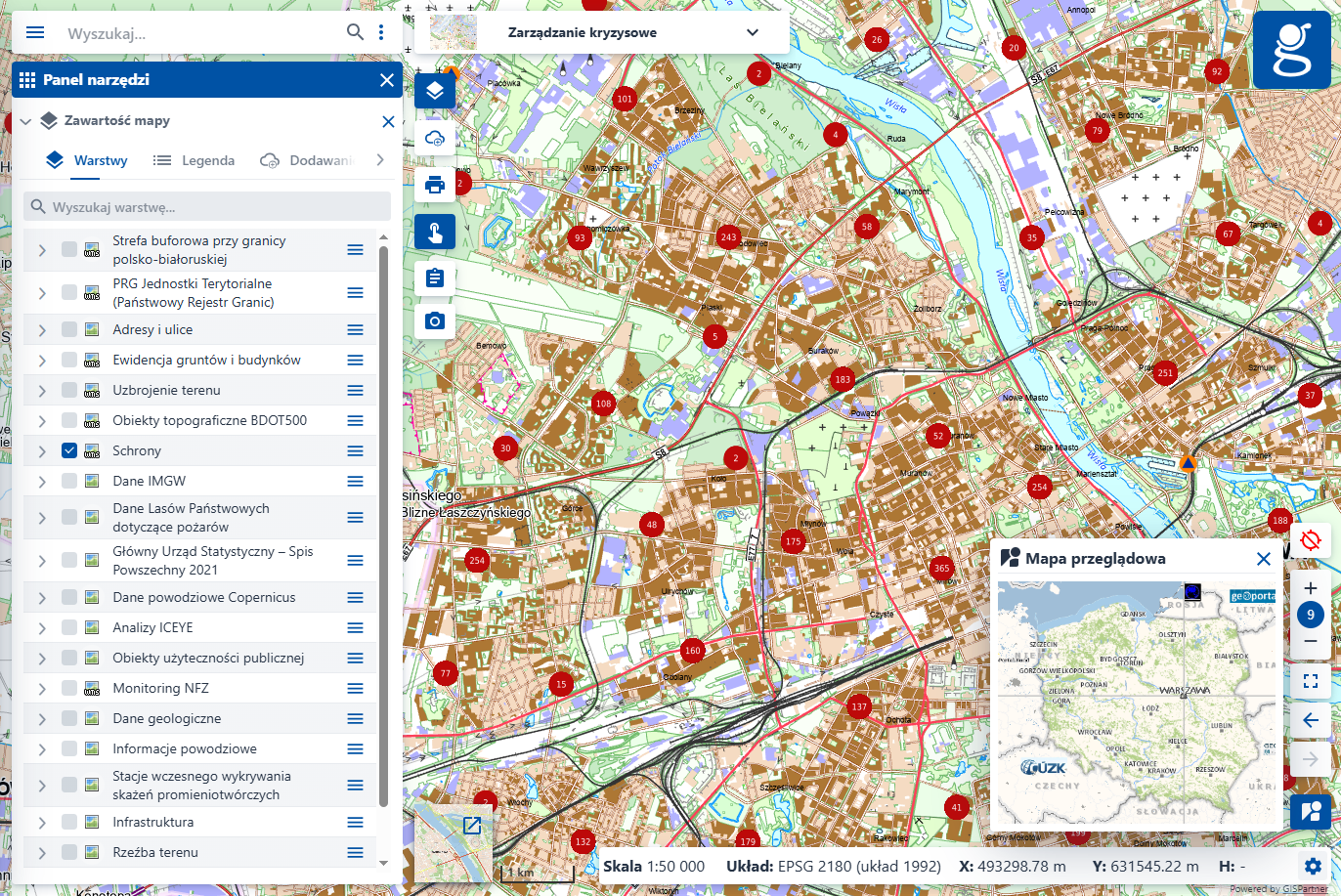 Ilustracja przedstawia widok usługi Schrony