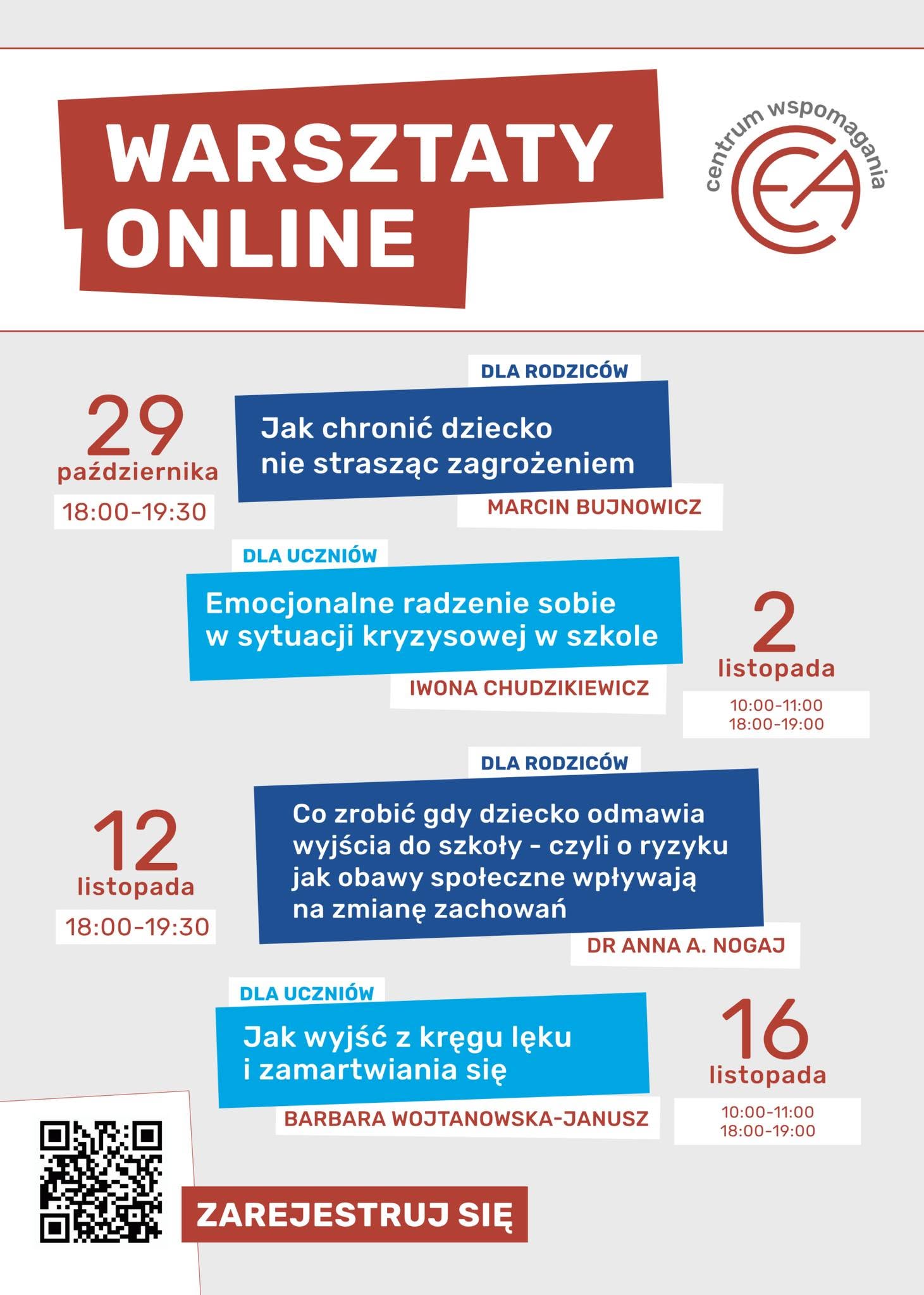 Plakat - Warsztaty online