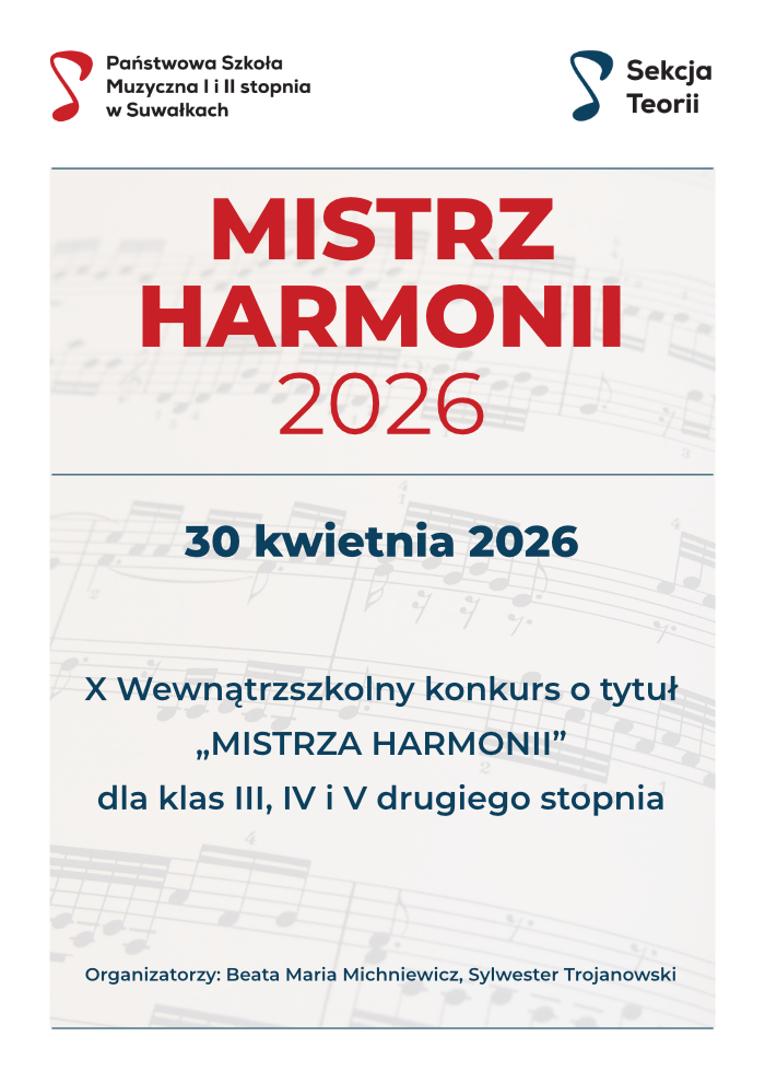 Plakat konkursu Mistrz harmonii 2026