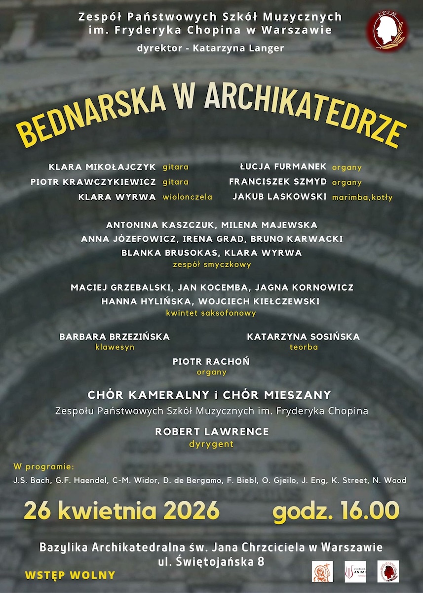 Afisz - 26.04.2026 - Koncert "Bednarska w Archikatedrze"