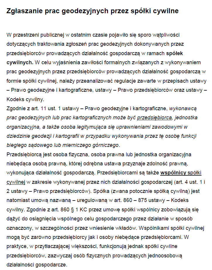 Pierwsza strona stanowiska GGK