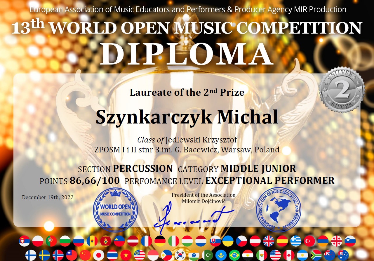 Michał Szynkarczyk 13th World Open Music Competition