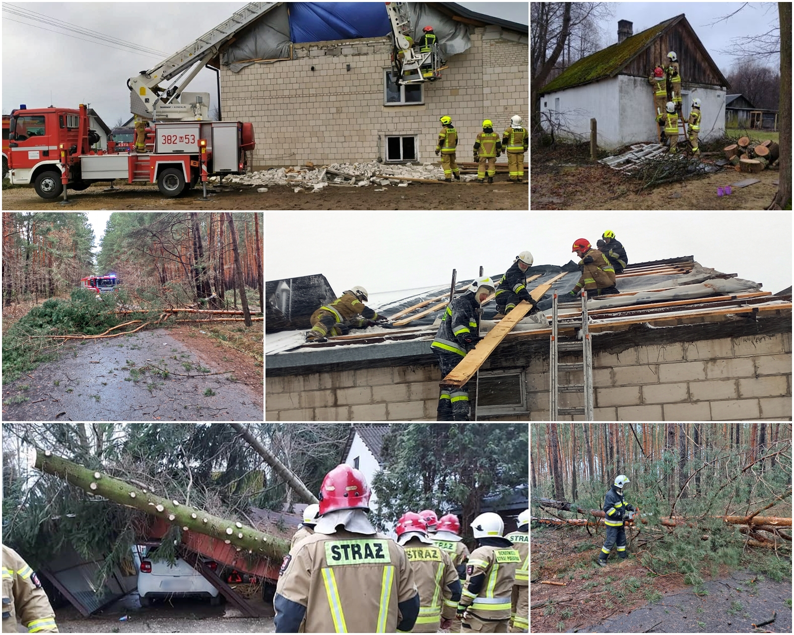 W dniach 29 -30 stycznia 2022 roku siedlecka straż pożarna odnotowała 43 zdarzenia powstałe w wyniku silnych wiatrów.