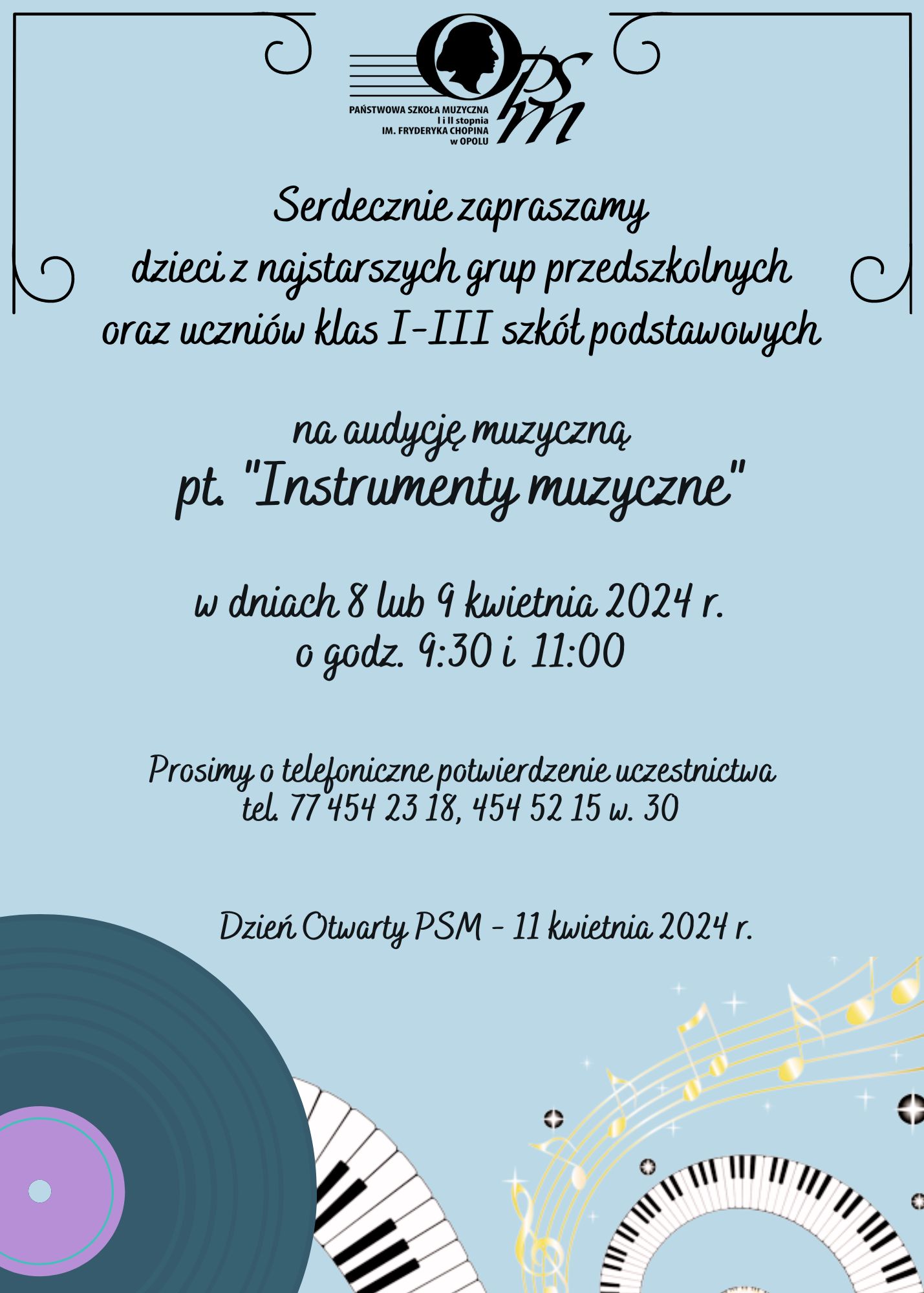 zaproszenie na audycje muzyczne 2024