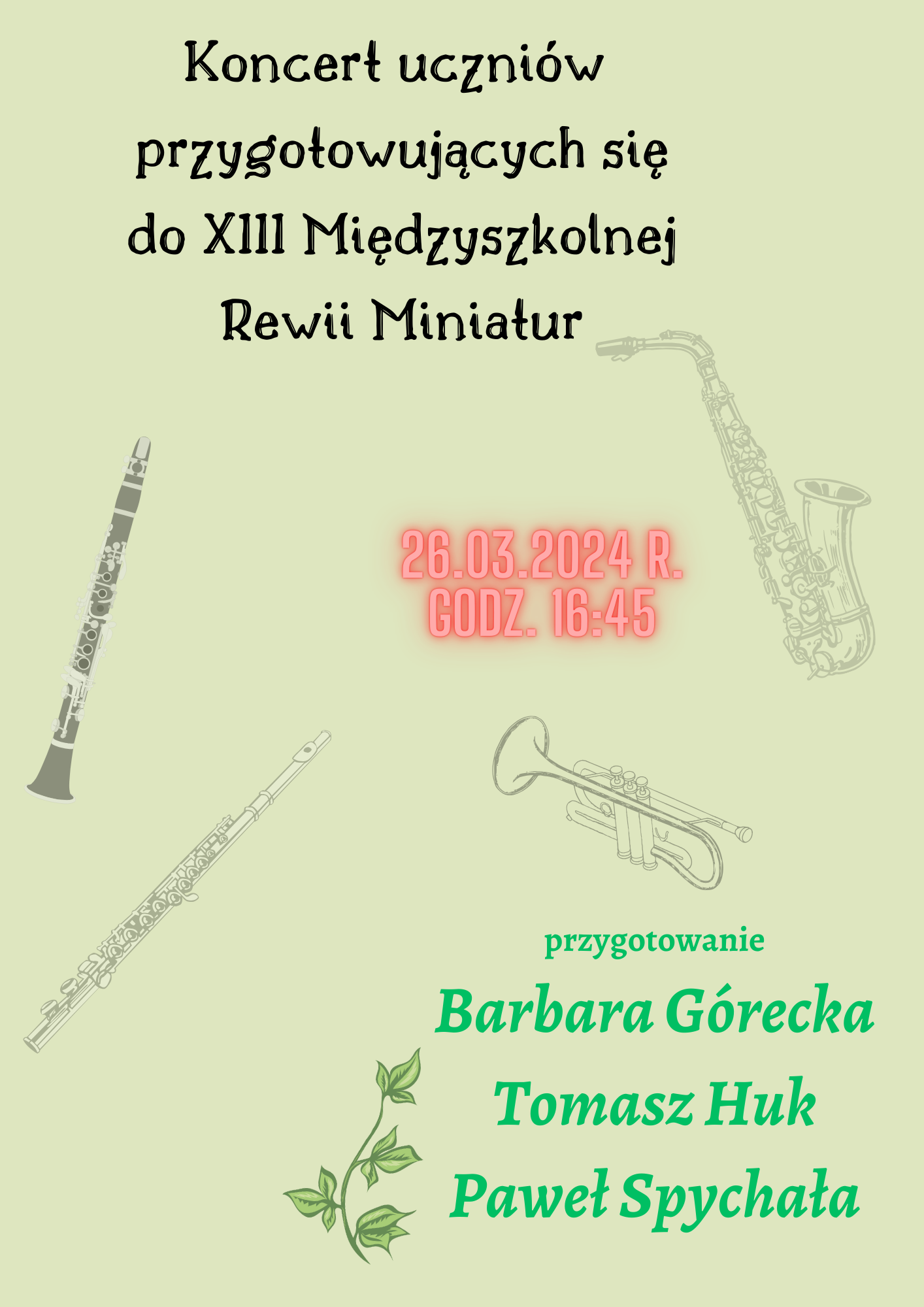 koncert przygotowanie do Rewii Miniatur