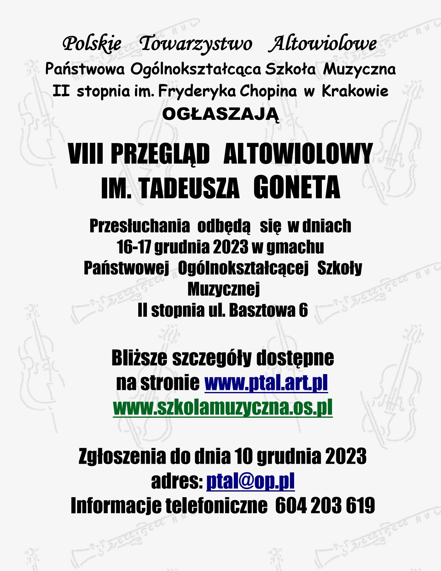VIII Przegląd Altowiolowy im. Tadeusza Goneta