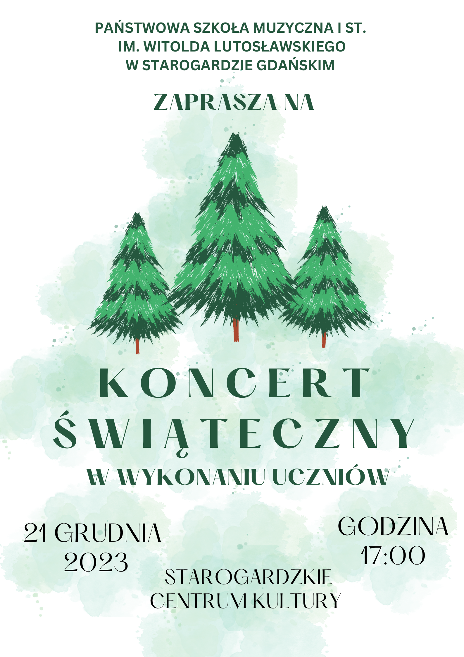 Plakat koncertu świątecznego