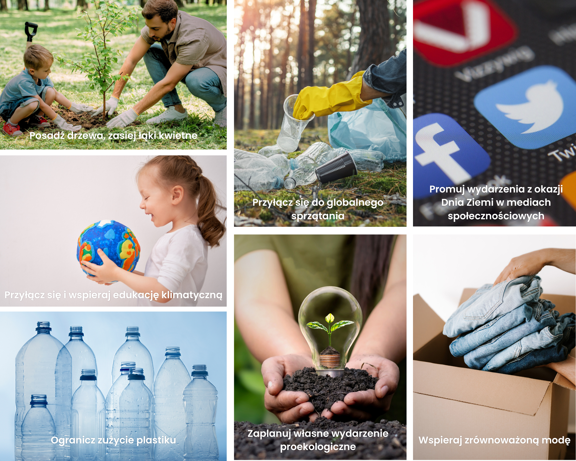 Infografika z okazji Światowego Dnia Ziemi: Porady, co Ty możesz zrobić na rzecz ochrony naszej planety.