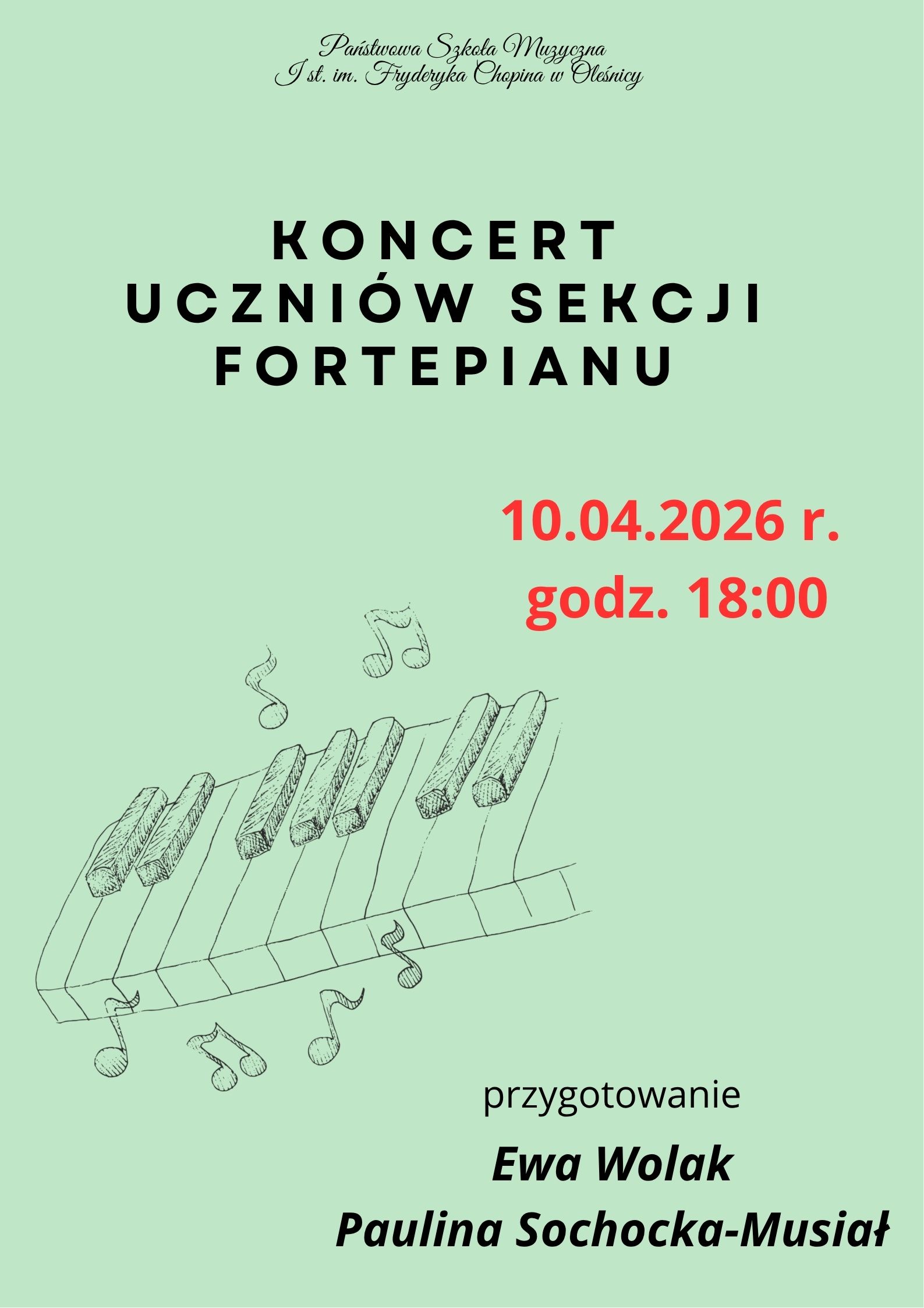 koncert sekcji fortepianu