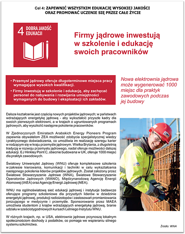 Firmy jądrowe inwestują w szkolenie i edukację