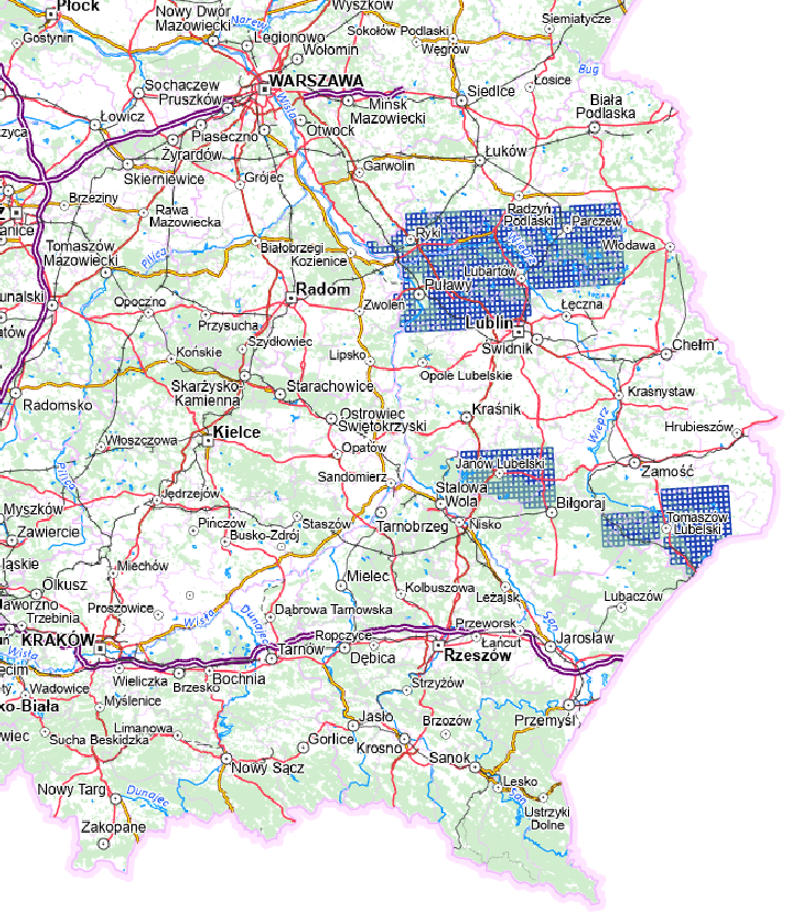 Ilustracja przedstawia zrzut ekranu z zasięgiem nowo przyjętych danych