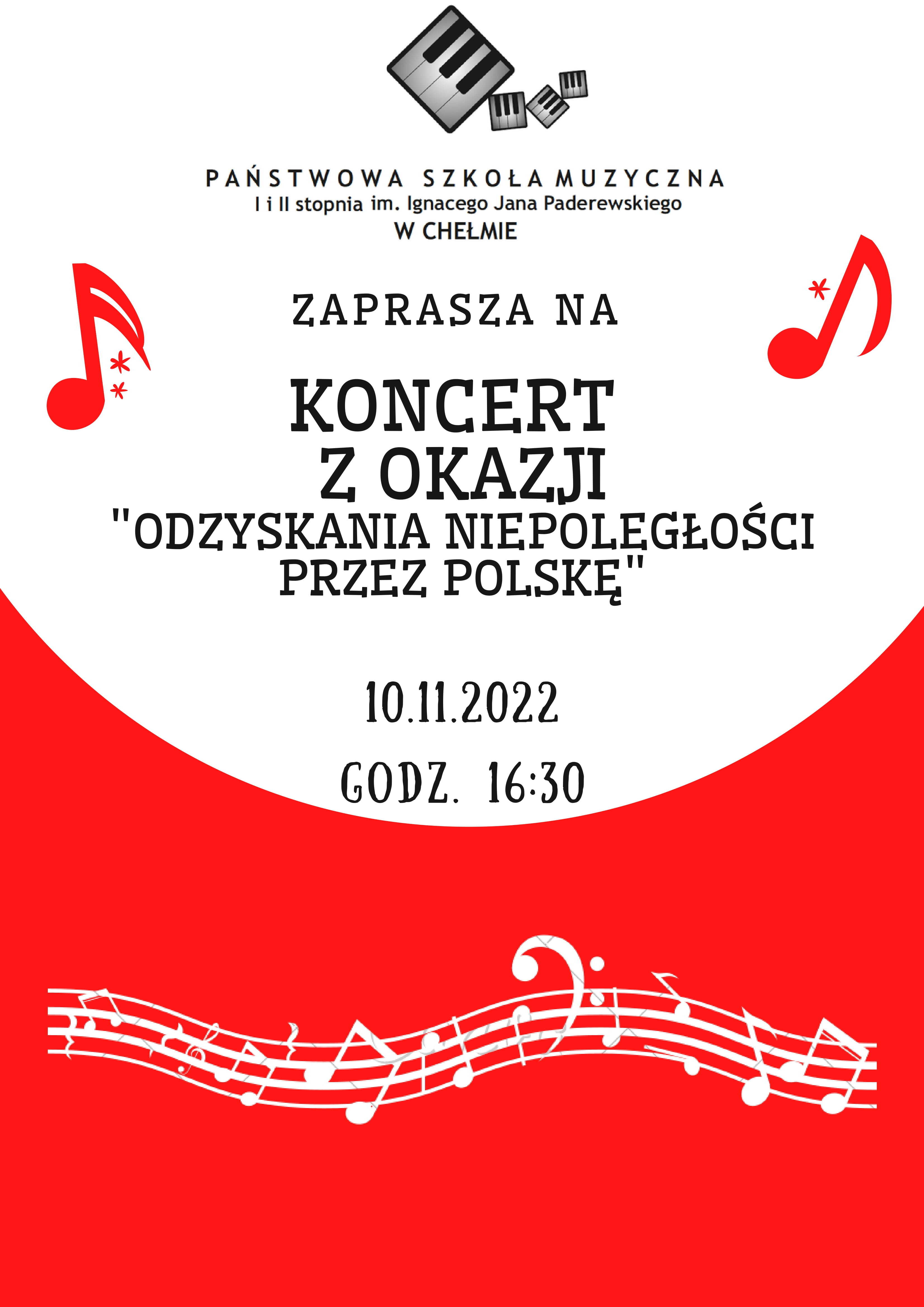 plakat na koncert Niepodległości 10.11.2022