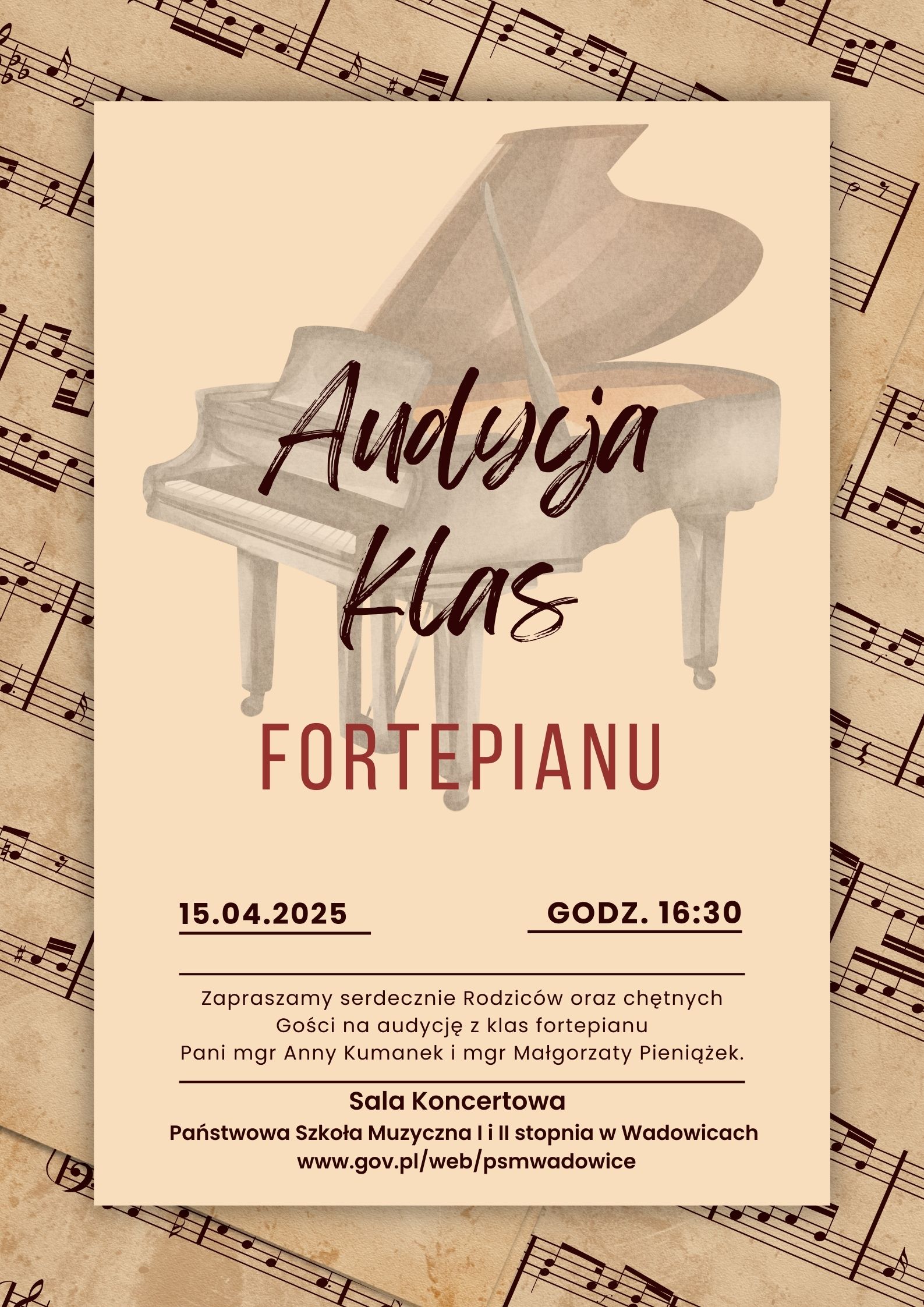 Audycja klas fortepianu 15.04.2025