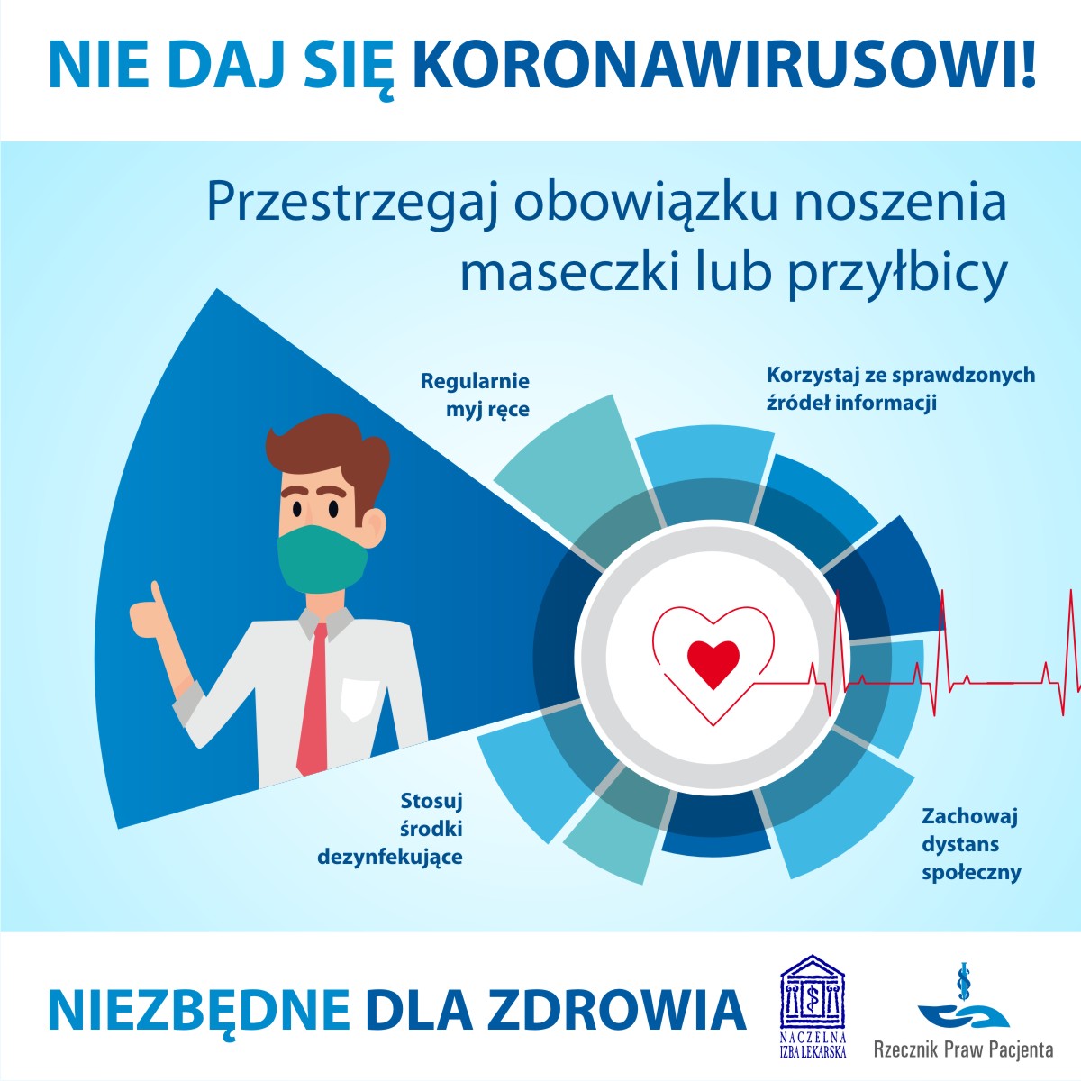 przestrzegaj obowiązku noszenia maseczki lub przyłbicy