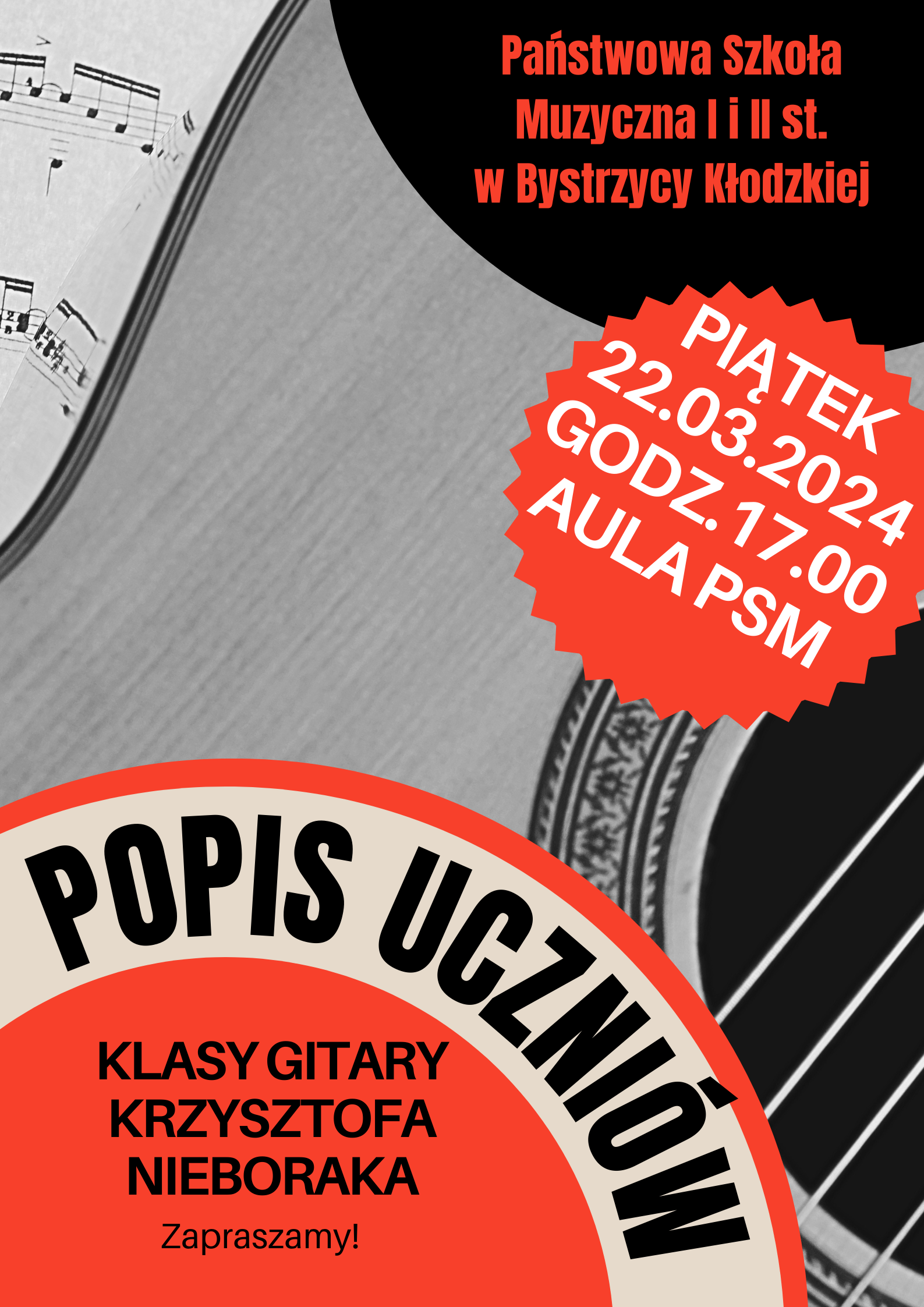 Popis uczniów klasy gitary Krzysztofa Nieboraka