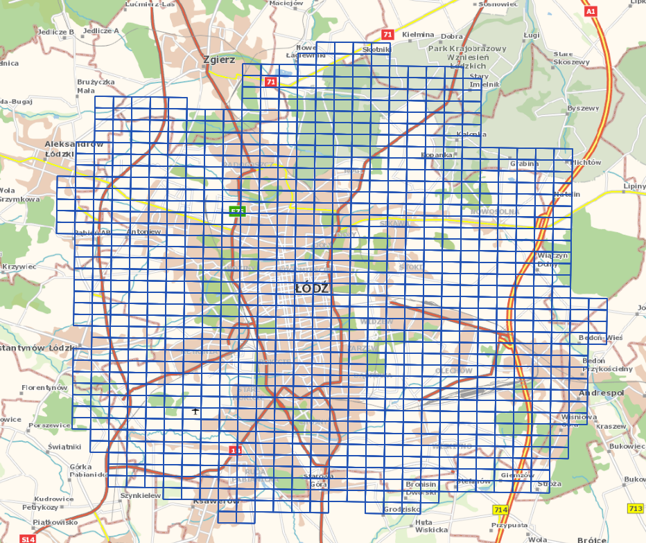 Ilustracja przedstawia zrzut ekranu z zasięgiem nowo przyjętych danych.