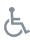 Znak osoby z niepełnosprawnością - człowiek na wózku inwalidzkim