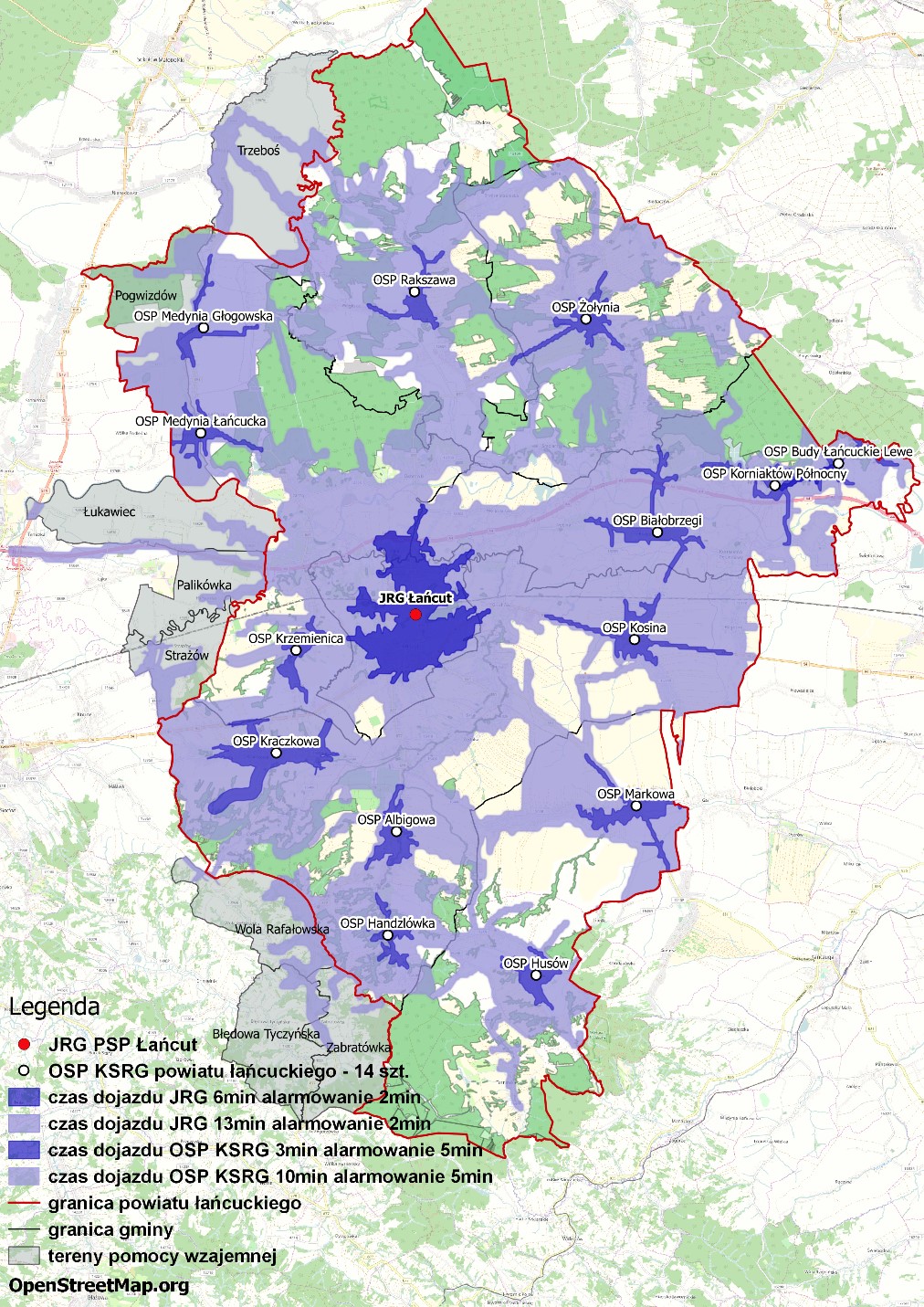 Mapa obszaru działania