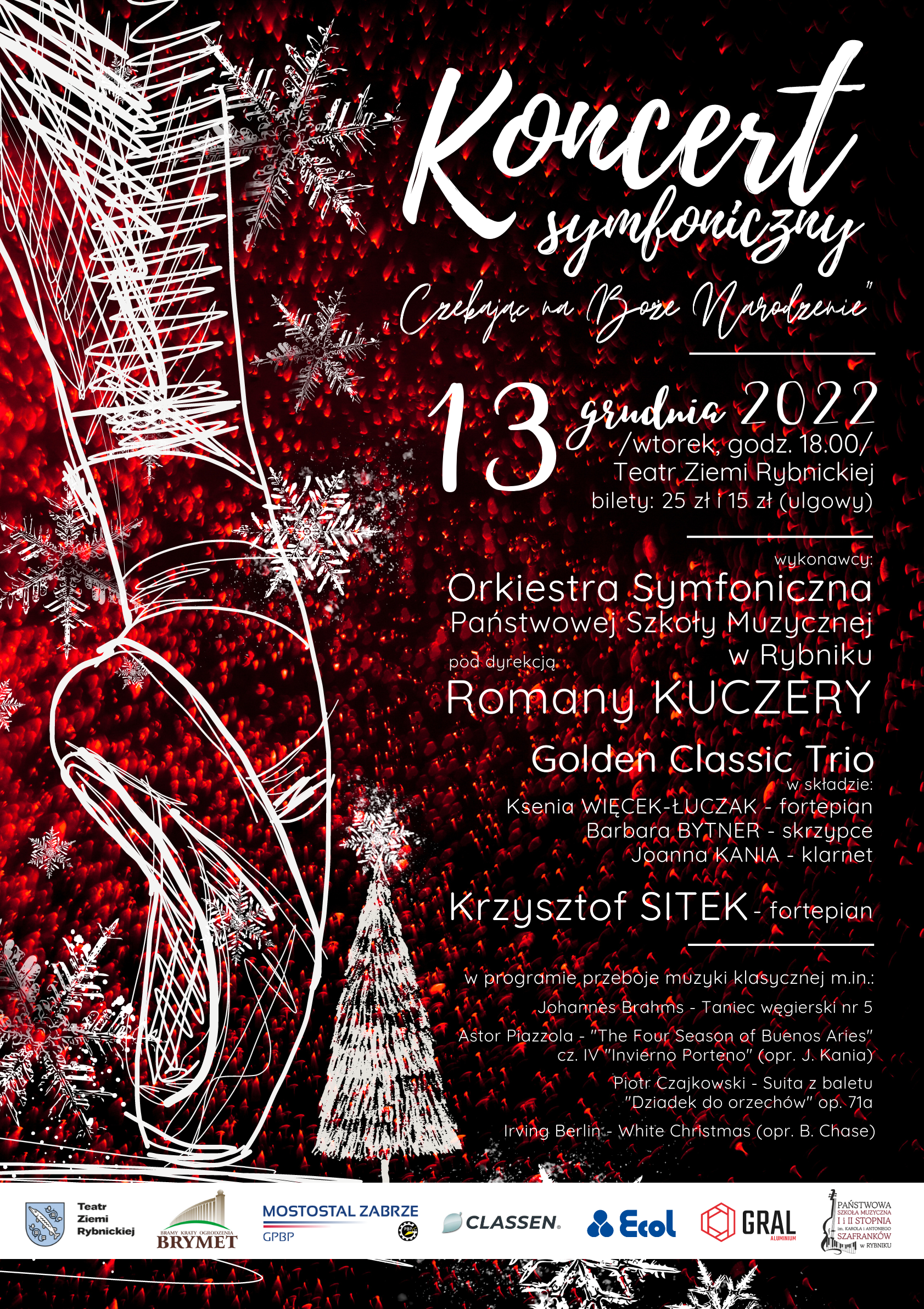 Plakat Koncertu Symfonicznego Czekając na Boże Narodzenie