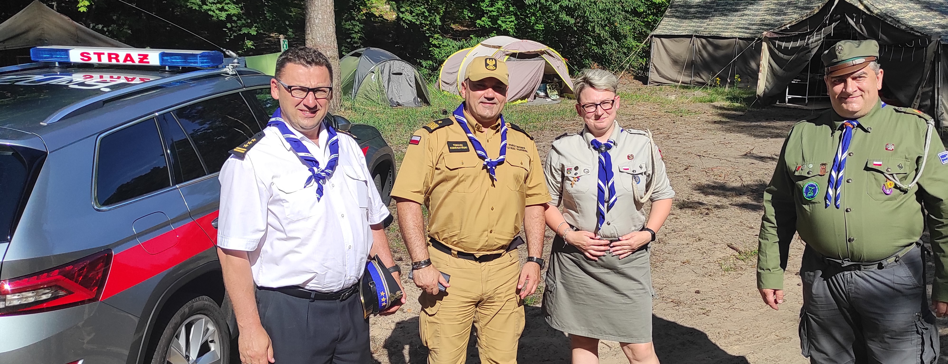 Warmińsko – Mazurski Komendant Wojewódzki PSP odwiedził obóz harcerski we Fromborku