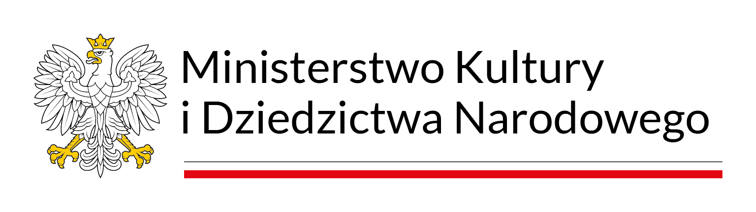 Logo Ministrerstwa Kultury i Dziedzictwa Narodowego - po lewej orzeł w koronie