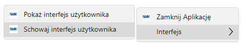 Opcje Interfejs i Pokaż interfejs użytkownika w NASK Desk.