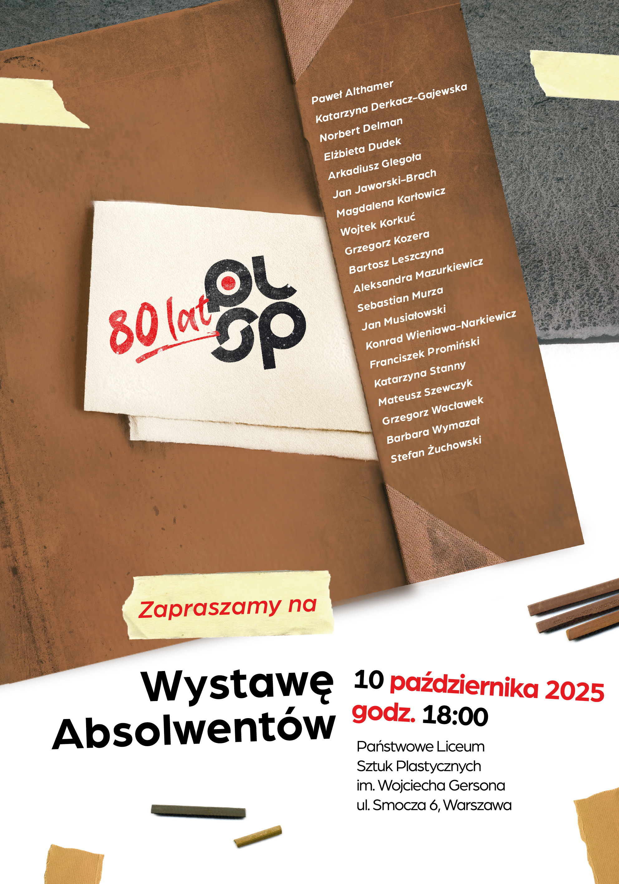 plakat wystawy absolwentów PLSP 10 października 2025 godzina 18:00
