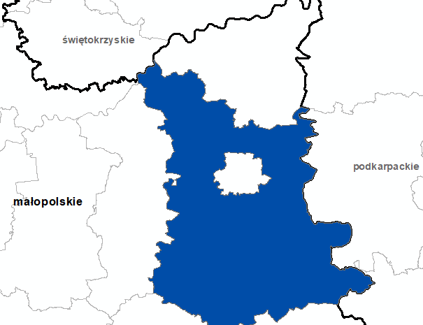  Obszar powiatu objętego aktualizacją zbioru danych BDOT10k.