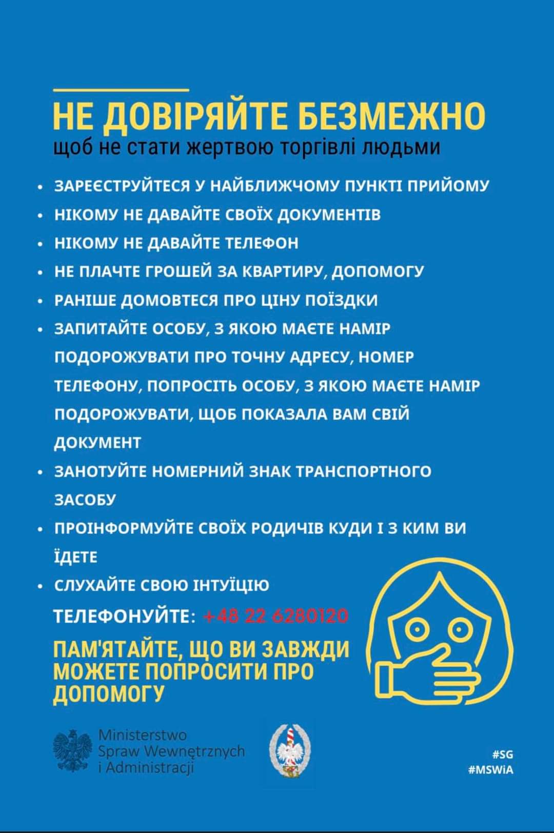 Ulotka informacyjna w języku ukraińskim