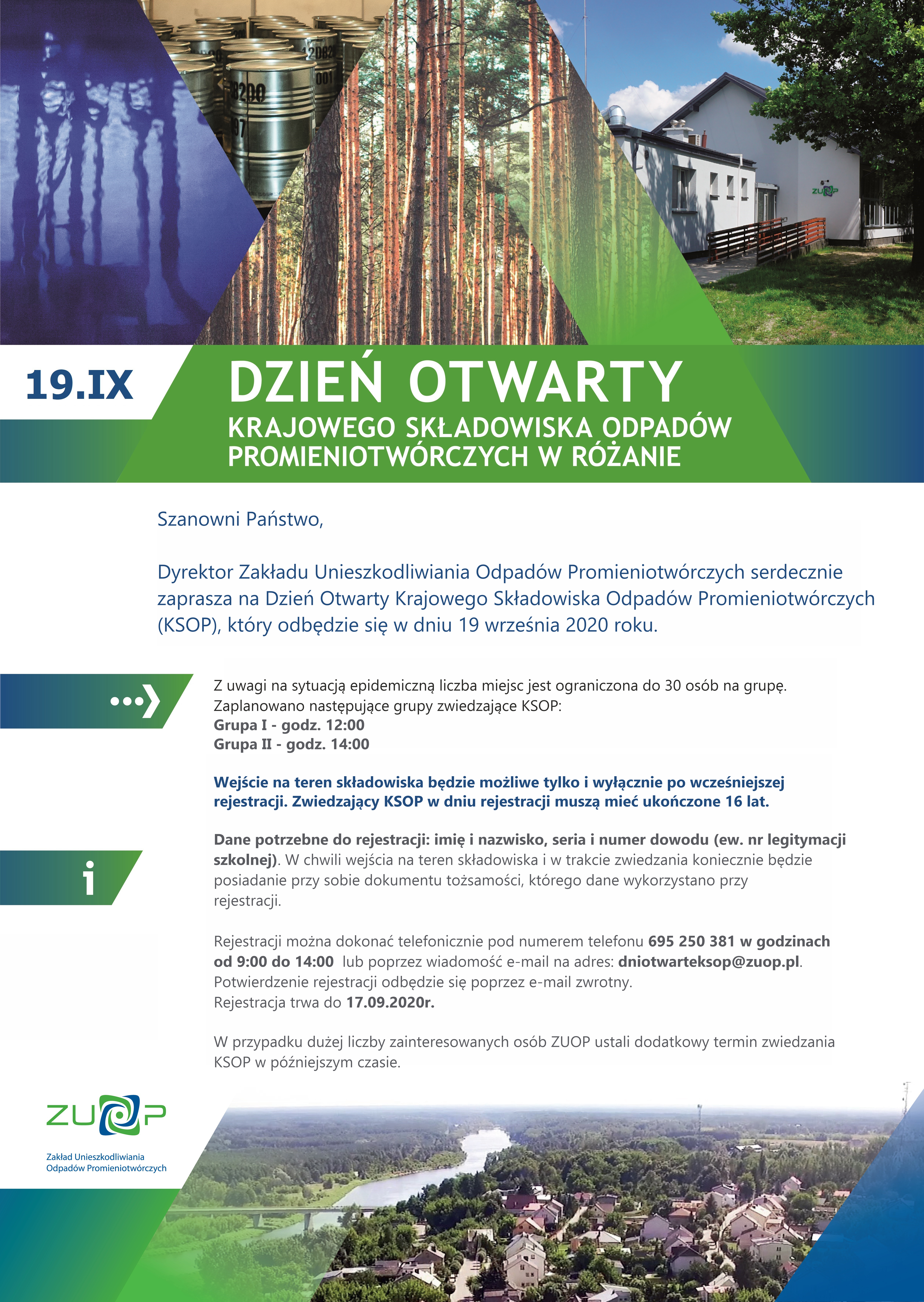 Plakat informujący o dniach otwartych KSOP