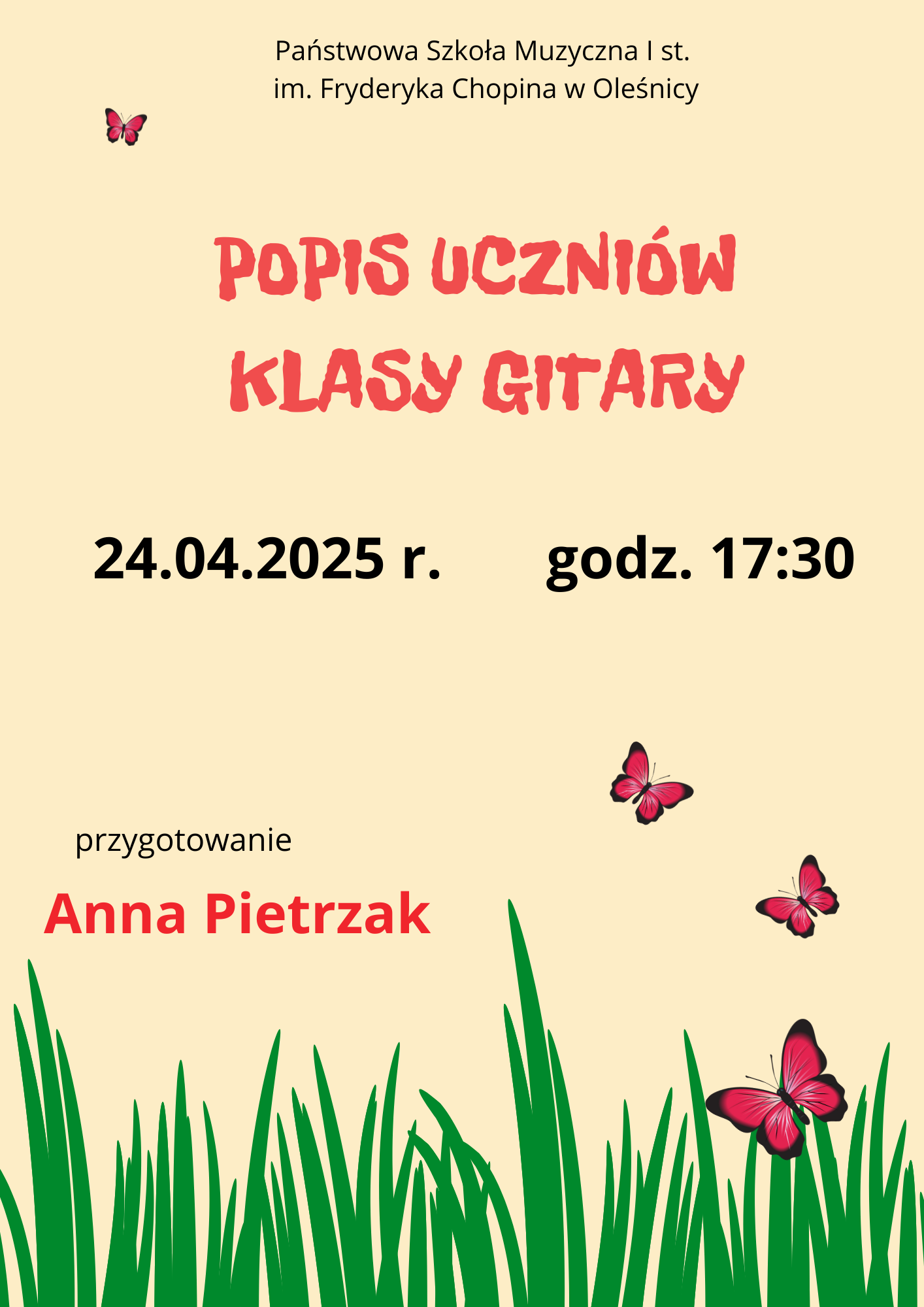 podpis klasy gitary