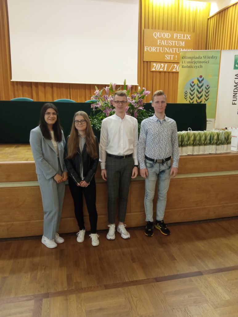 MAMY 3 LAUREATÓW I FINALISTKĘ W ELIMINACJACH CENTRALNYCH XLV OLIMPIADY WIEDZY I UMIEJĘTNOŚCI ROLNICZYCH!!!