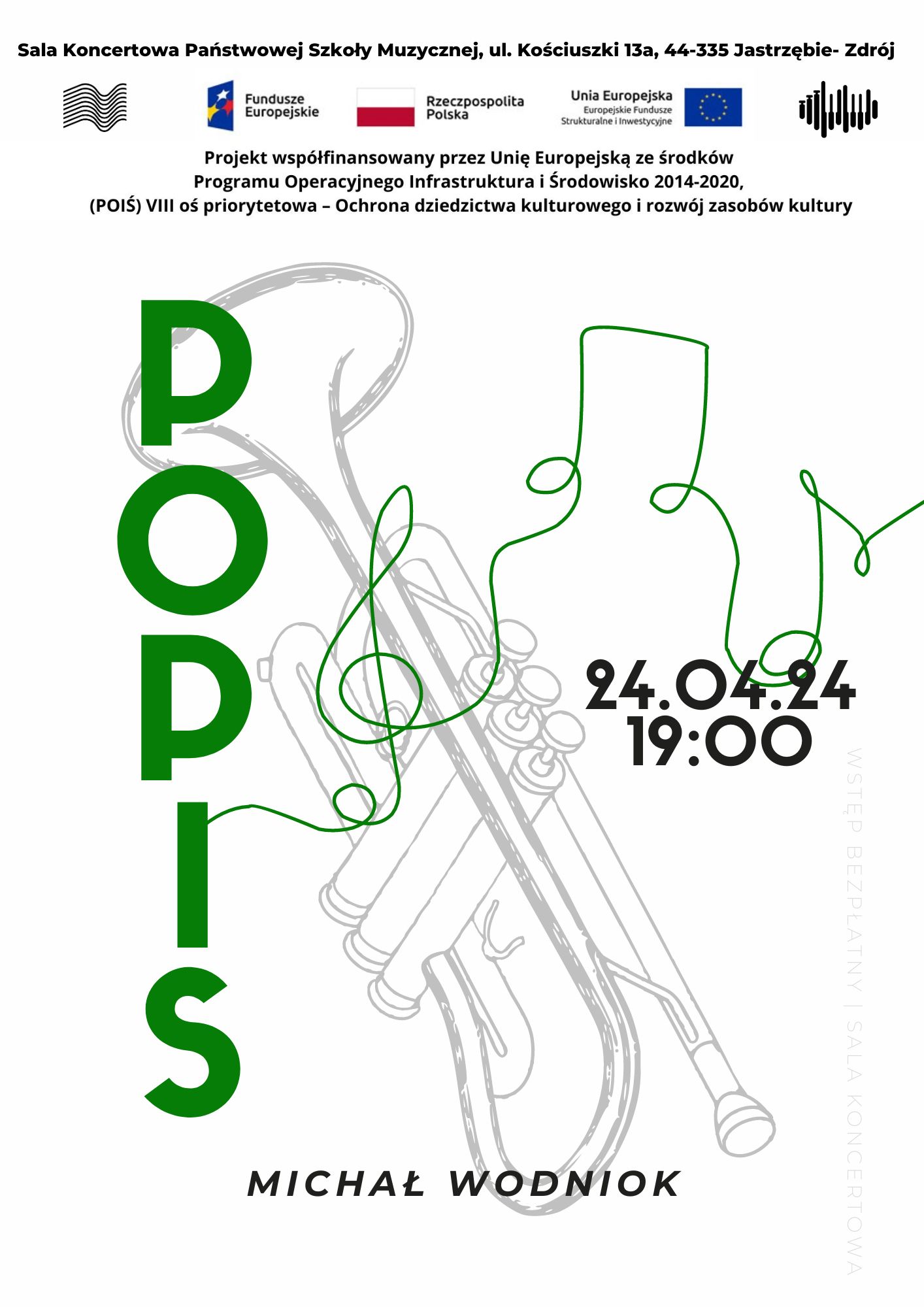 Plakat na Popis klasy trąbki.