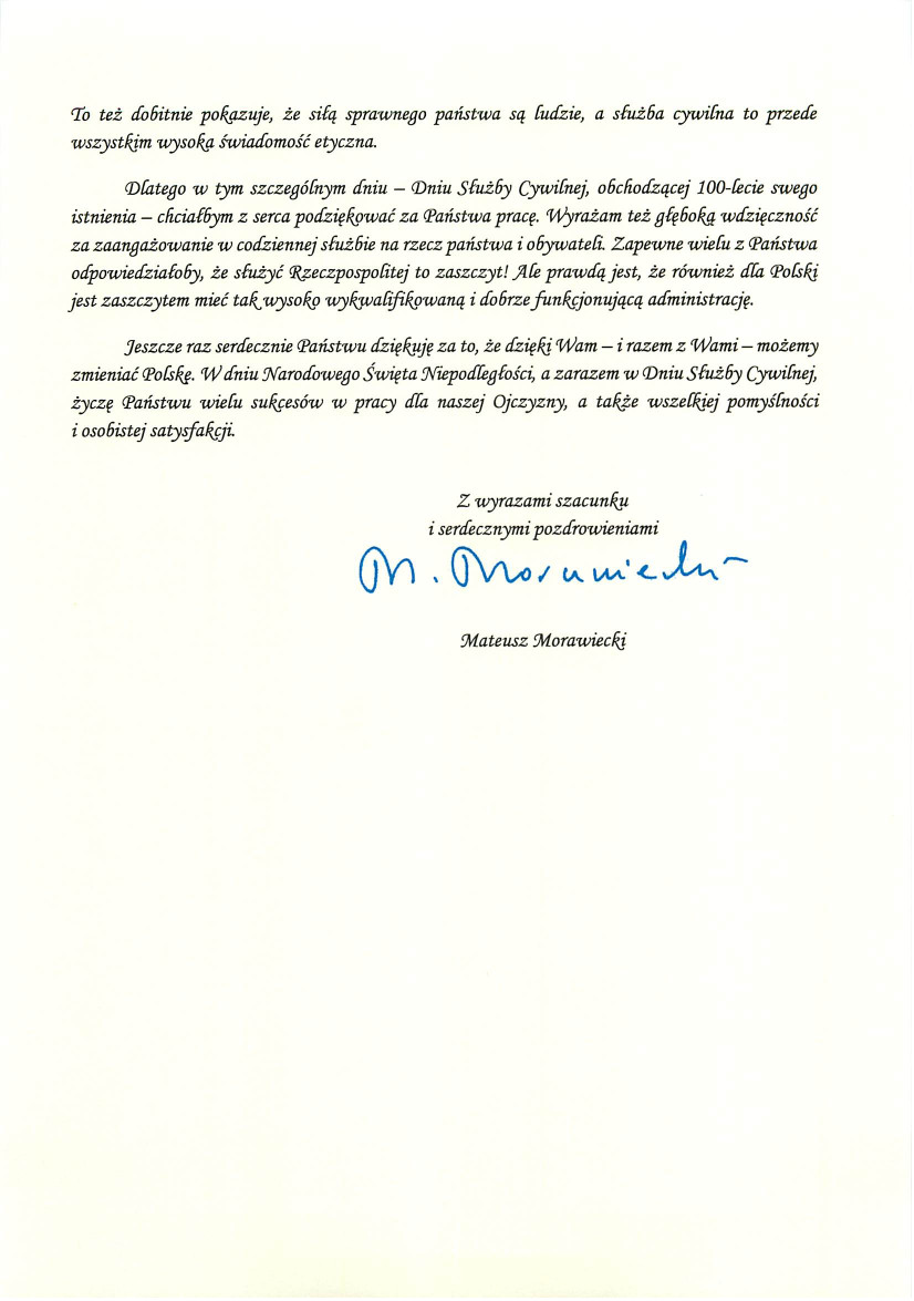 List Prezesa Rady Ministrów do członków korpusu służby cywilnej_2